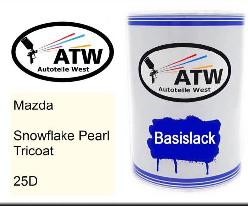 Mazda, Snowflake Pearl Tricoat, 25D: 500ml Lackdose, von ATW Autoteile West.